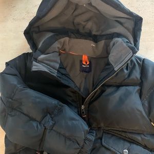 warm boys Gap fleece lined and down puffer coat